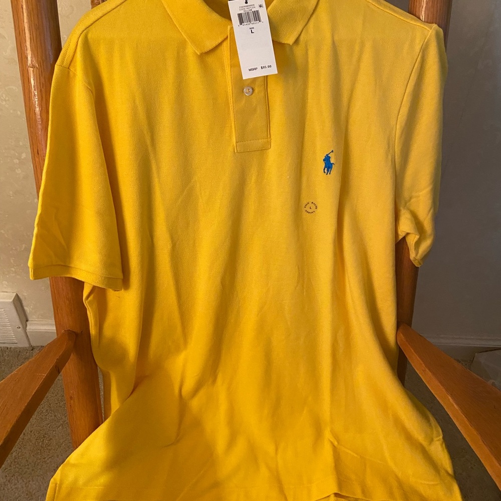 NWT Polo brand Yellow polo (Size: Large)
